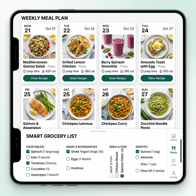 AI Meal Planner & Grocery List